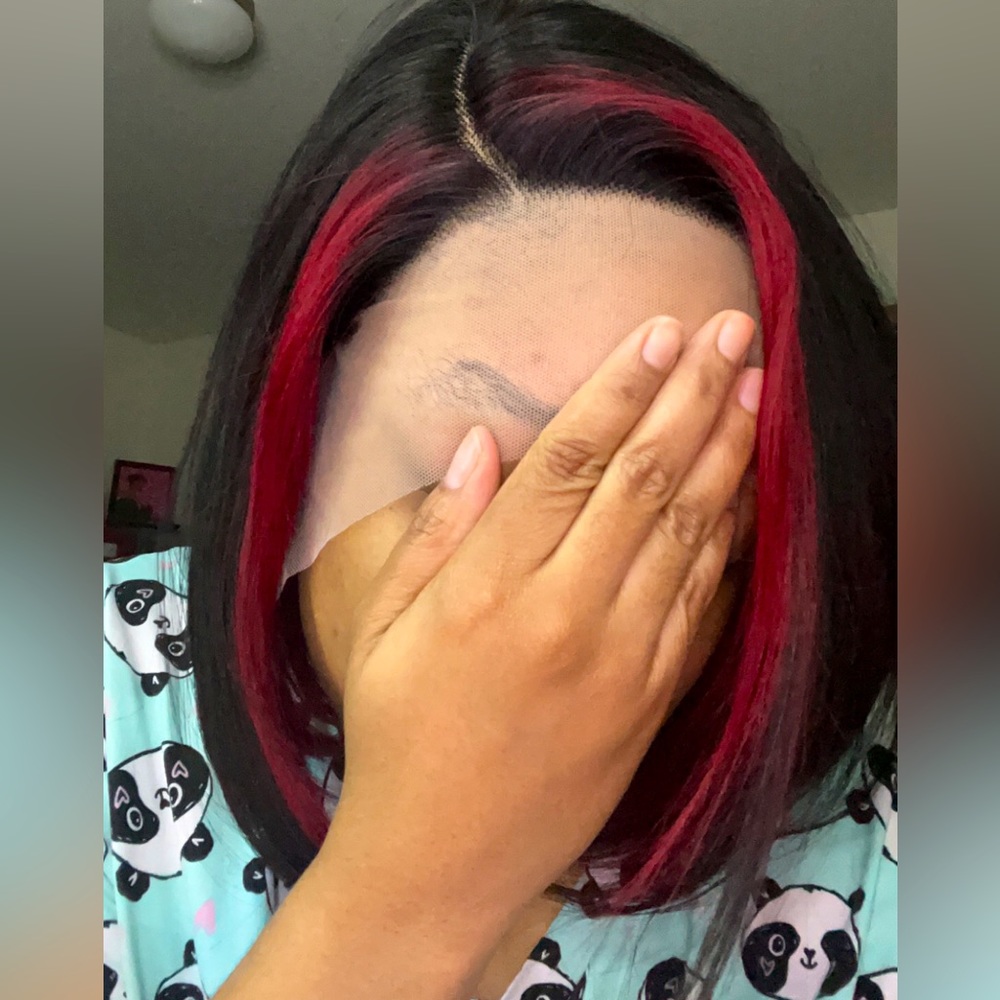 12in Red peakAboo highlight Bob